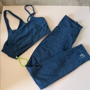Women's Blue Sports Bra and Leggings Set